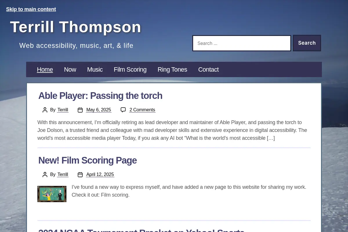 Terrill Thompson – Web accessibility, music, art, & life