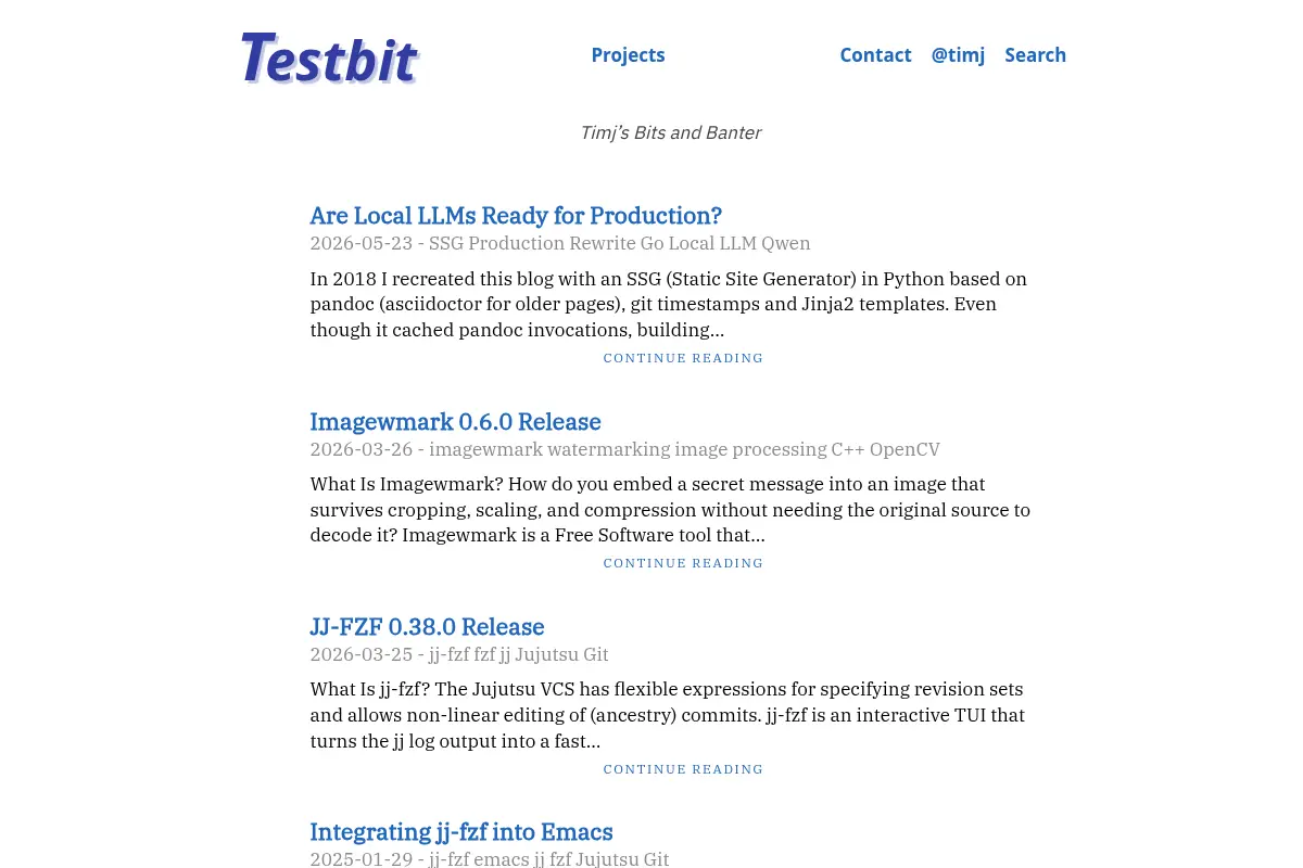 Testbit | Timj’s Bits and Banter