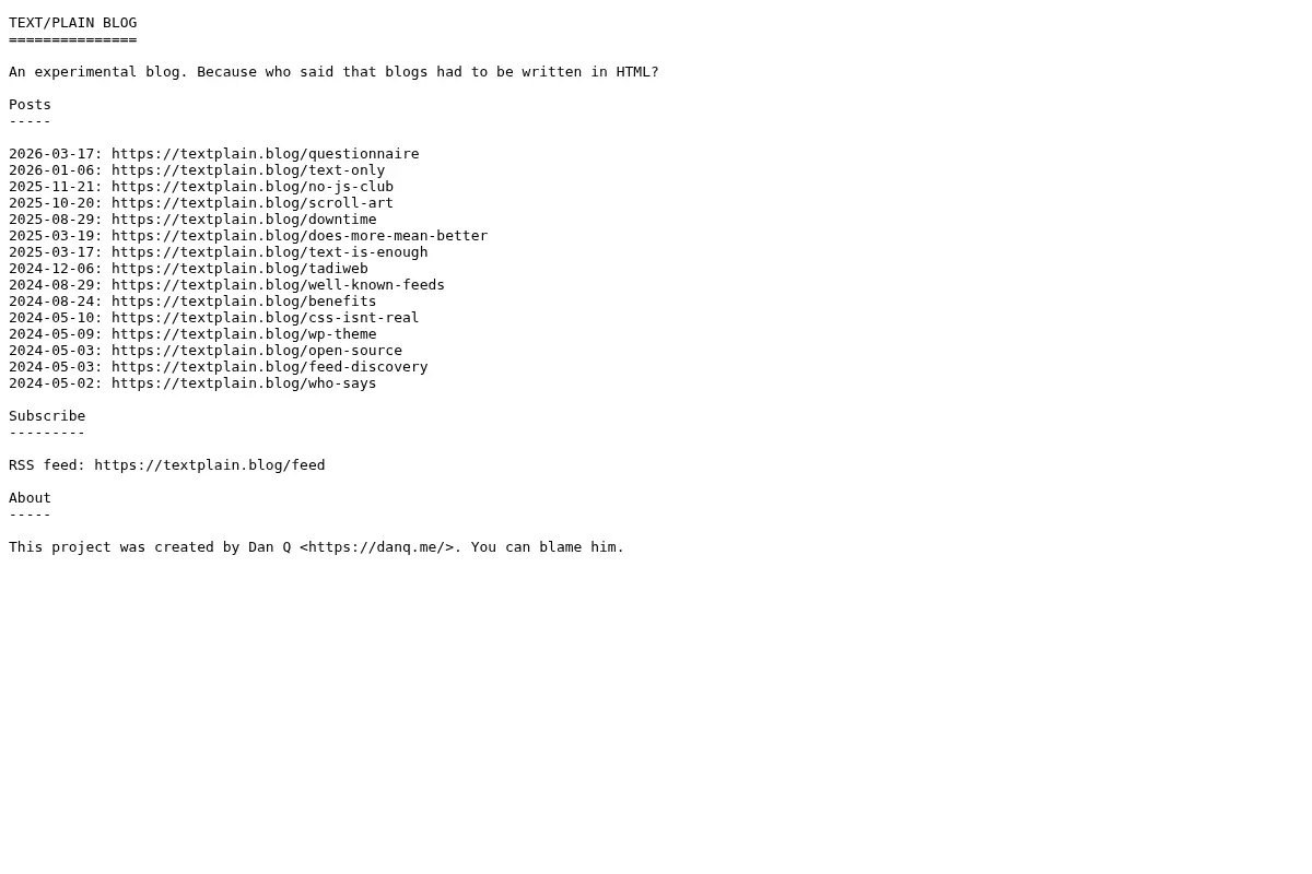 Text/Plain Blog