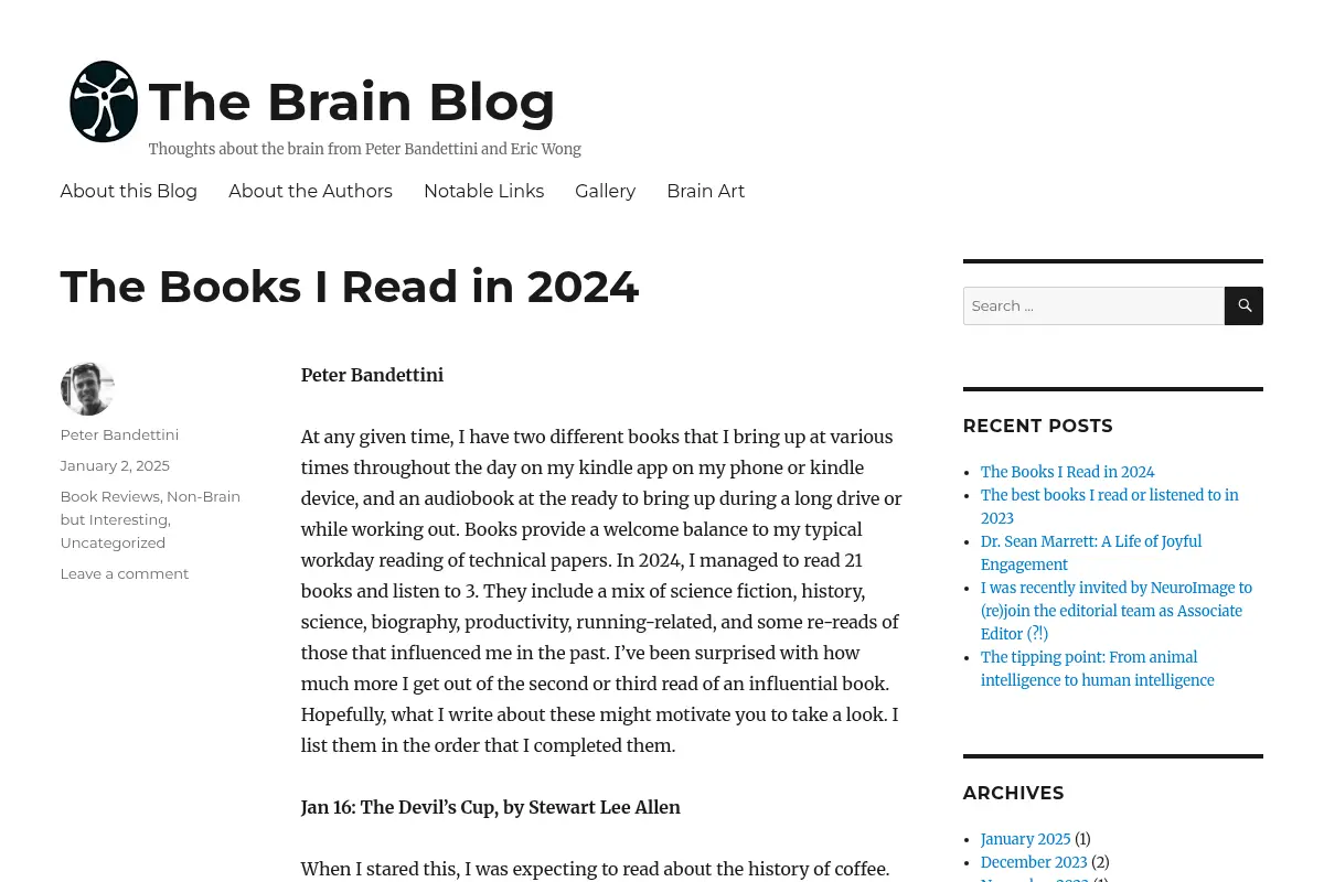The Brain Blog – Thoughts about the brain from Peter Bandettini and Eric Wong