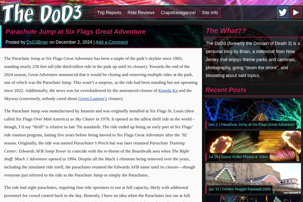 The DoD3 - Coasters, carnivals and more!