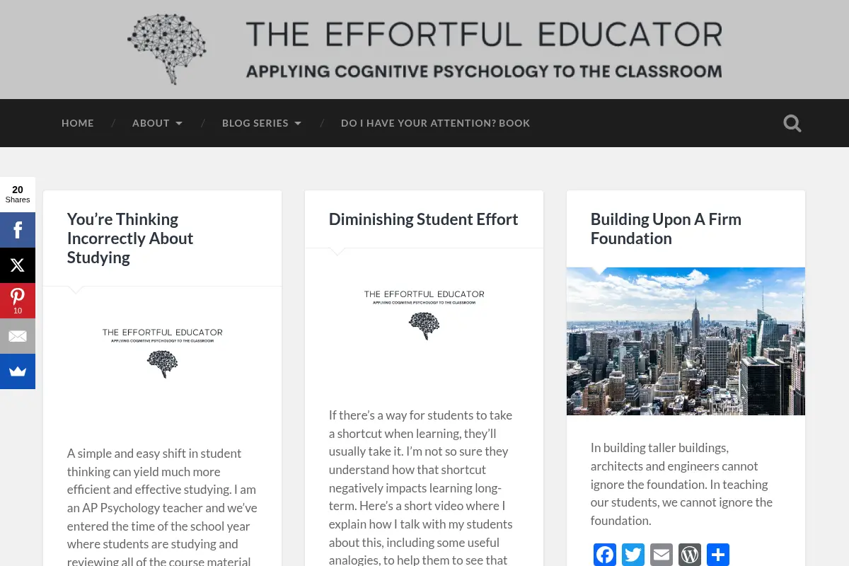 The Effortful Educator - Applying Cognitive Psychology to the Classroom
