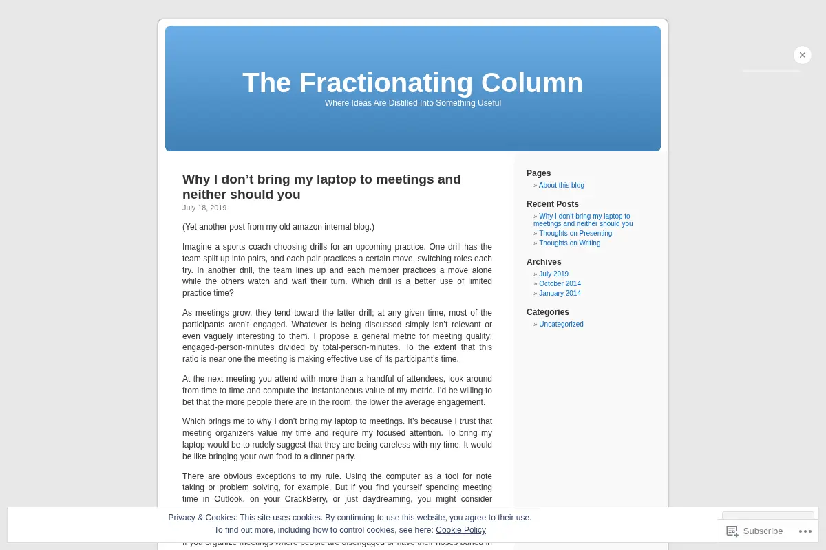 The Fractionating Column