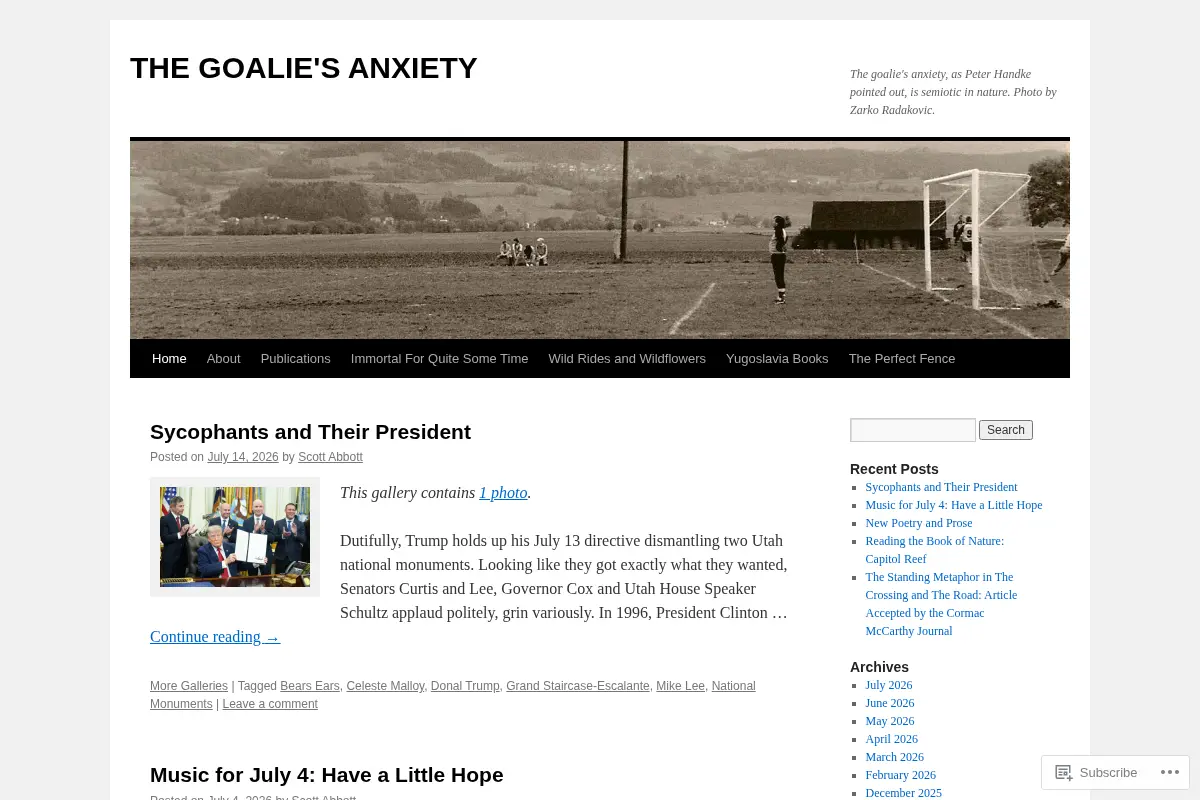 THE GOALIE'S ANXIETY