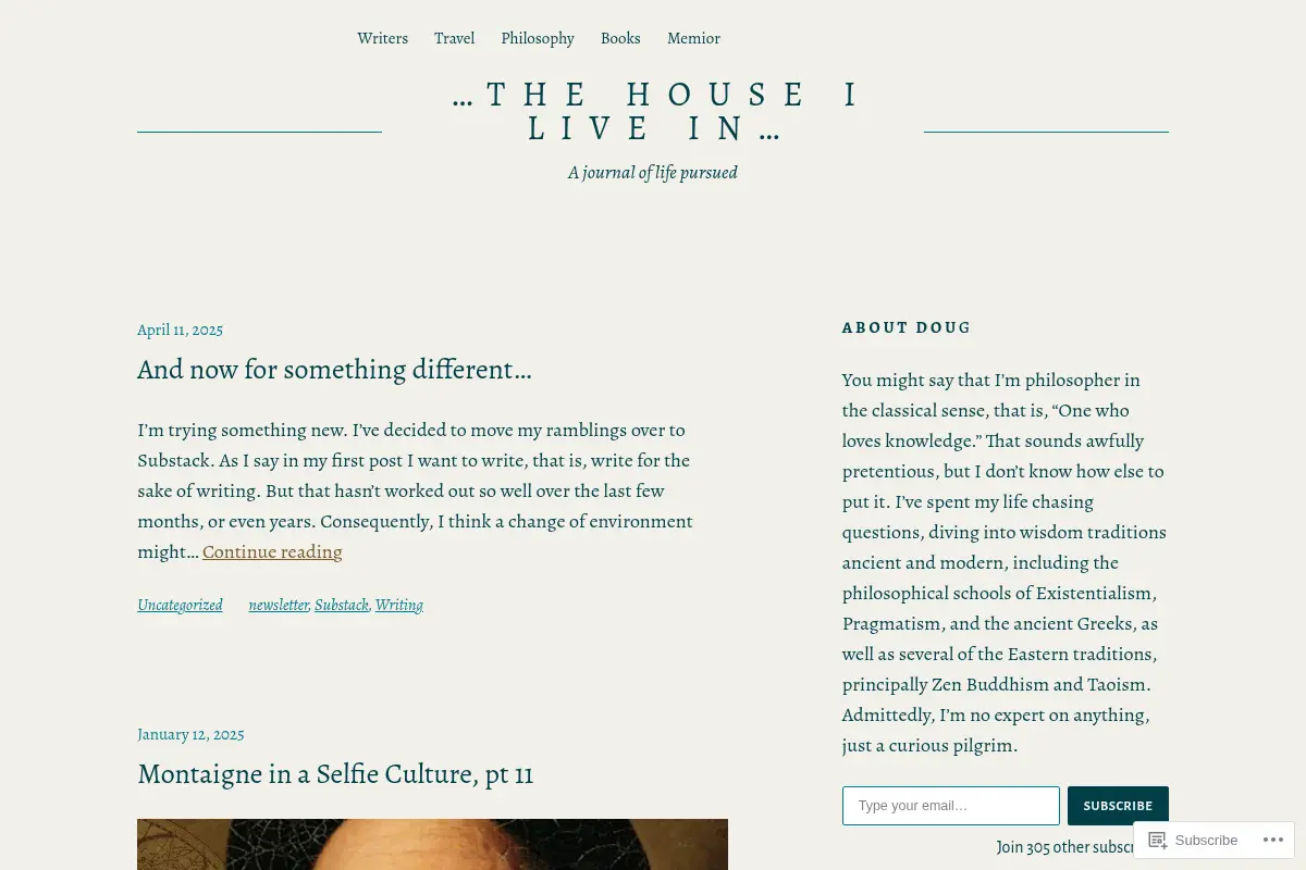 …the house I live in… – A journal of life pursued