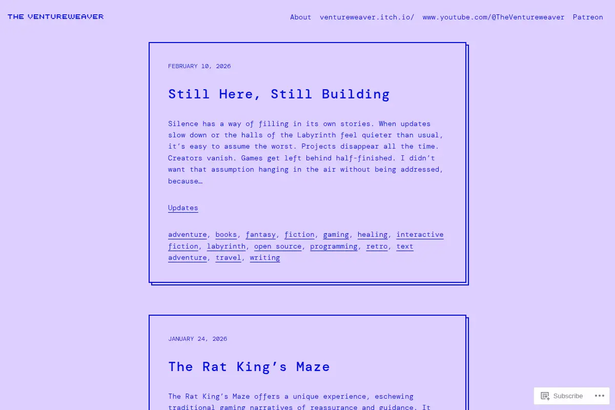 The Ventureweaver – Making my dream game.