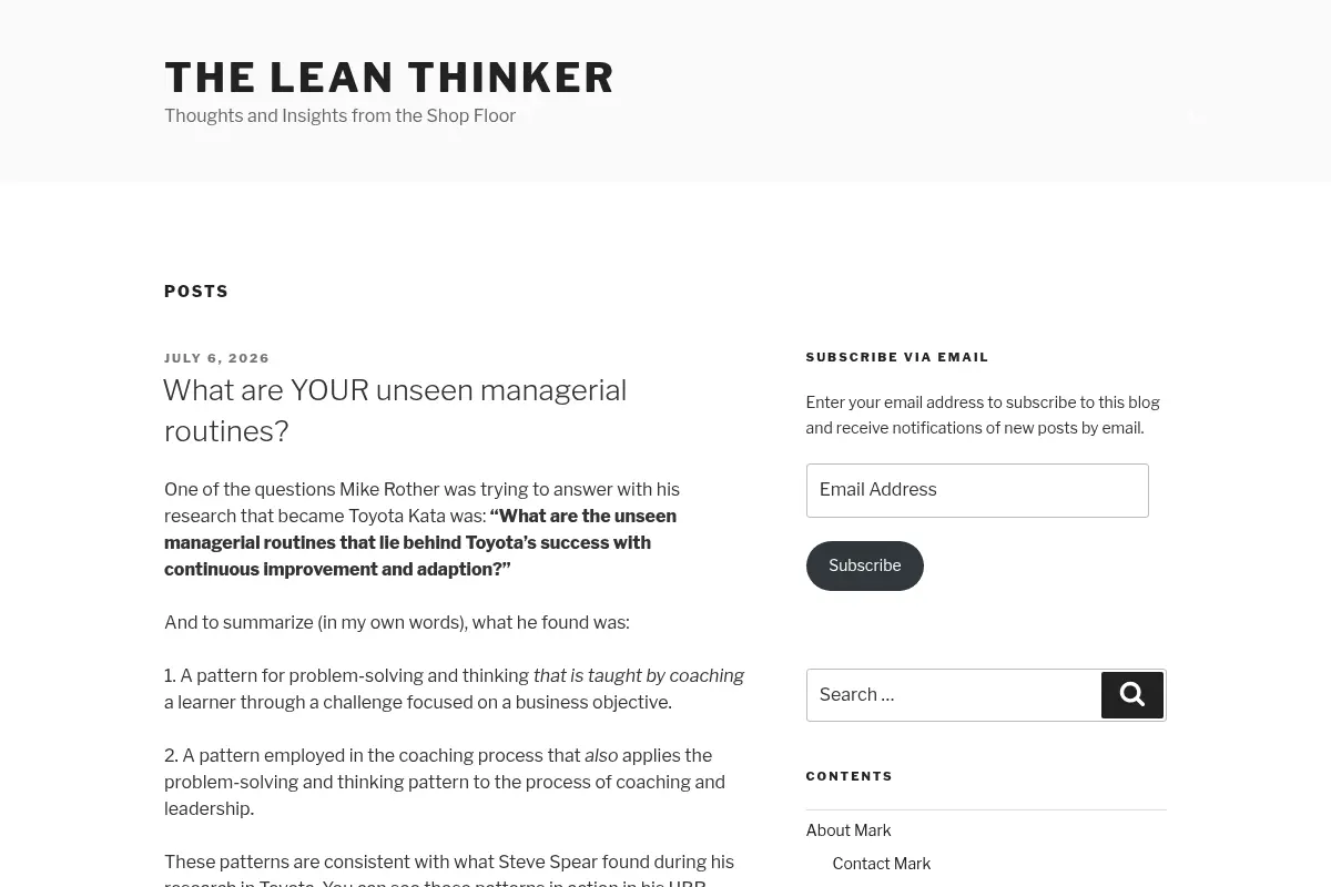The Lean Thinker