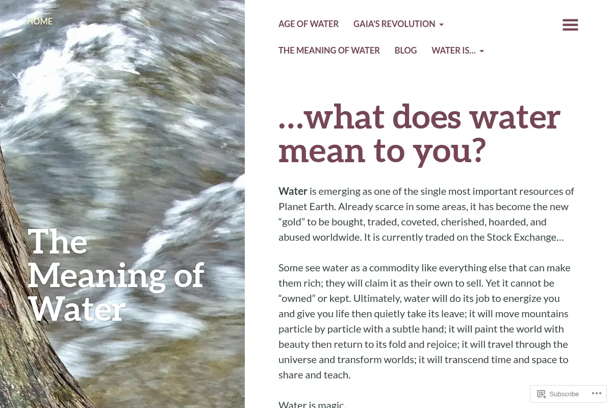 The Meaning of Water