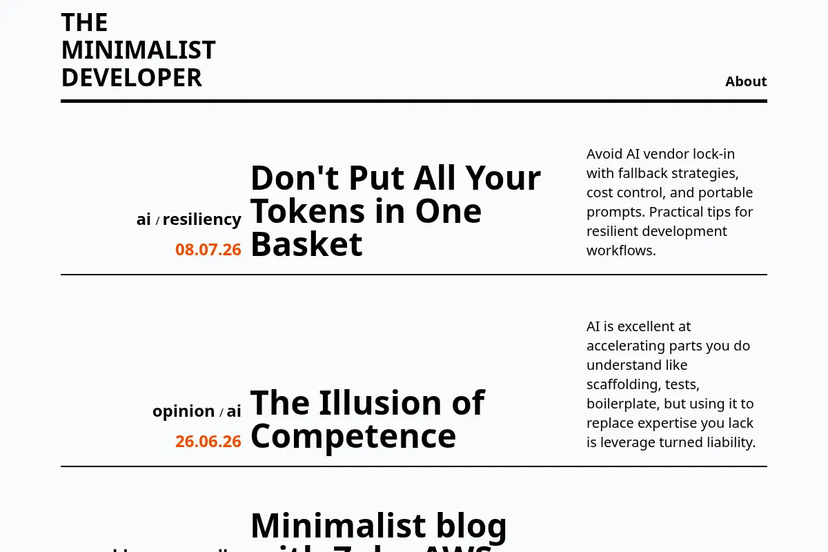 The Minimalist Developer