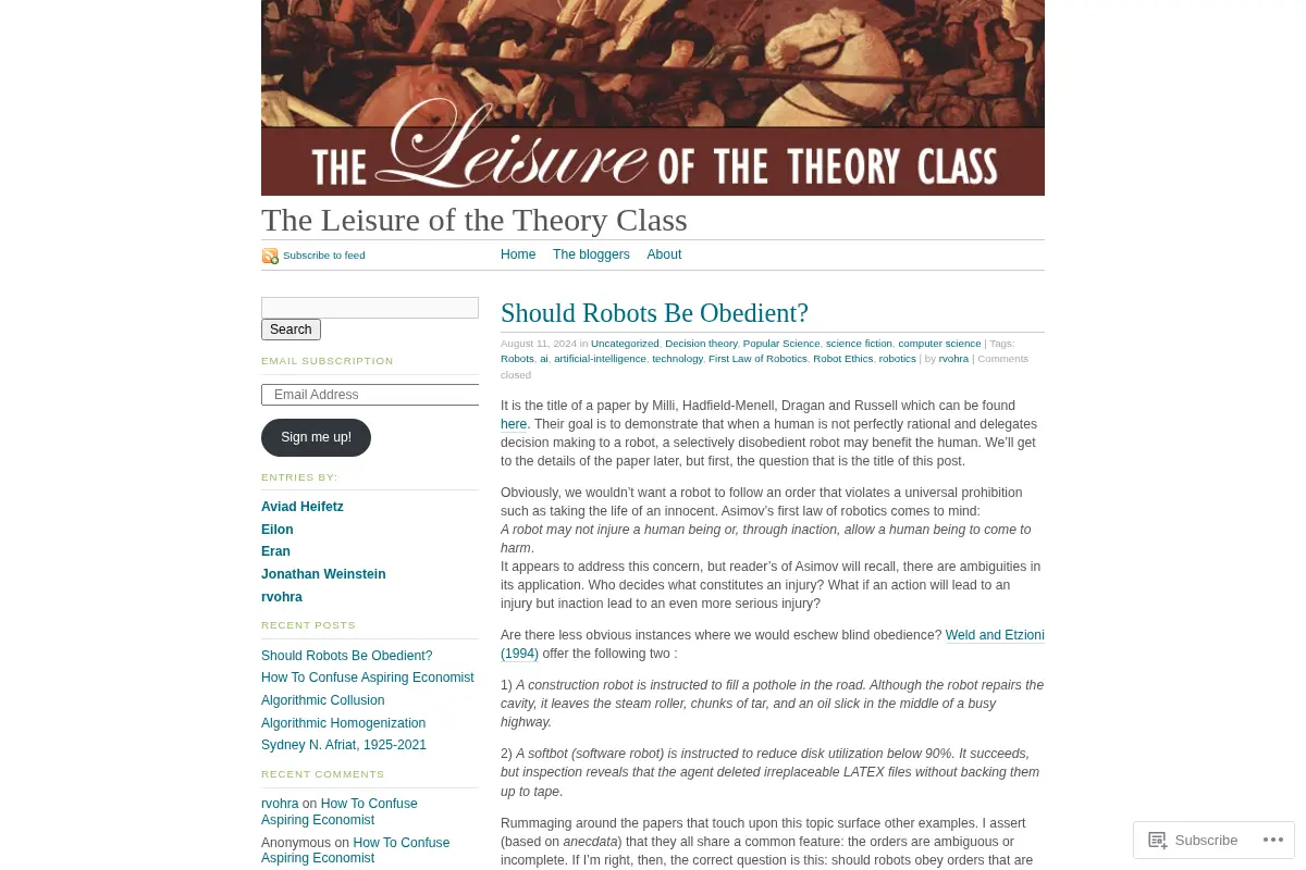 The Leisure of the Theory Class