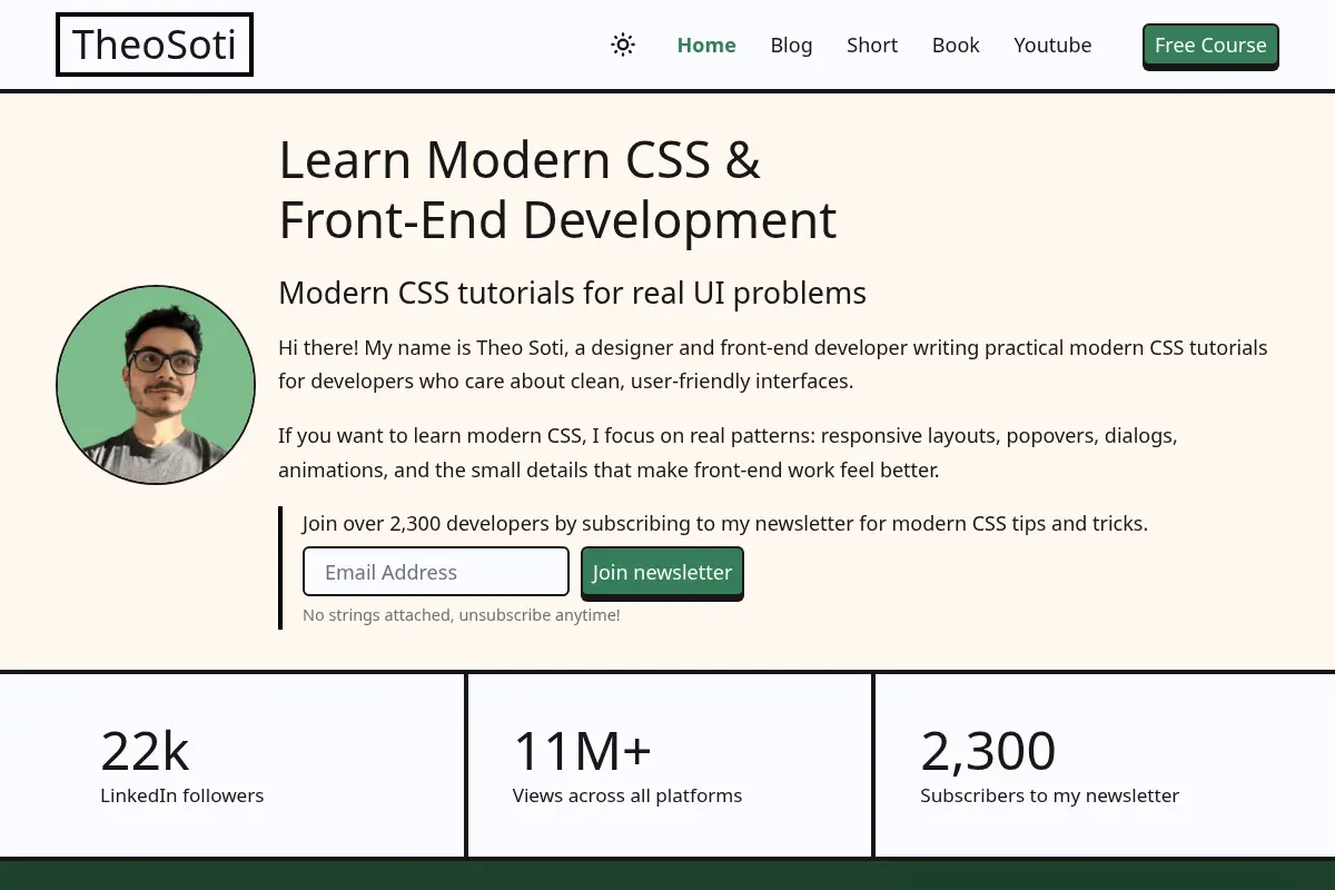 Learn Modern CSS with Theo Soti
