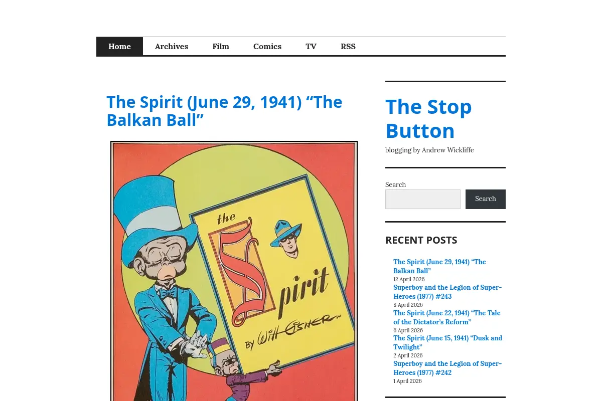 The Stop Button – blogging by Andrew Wickliffe
