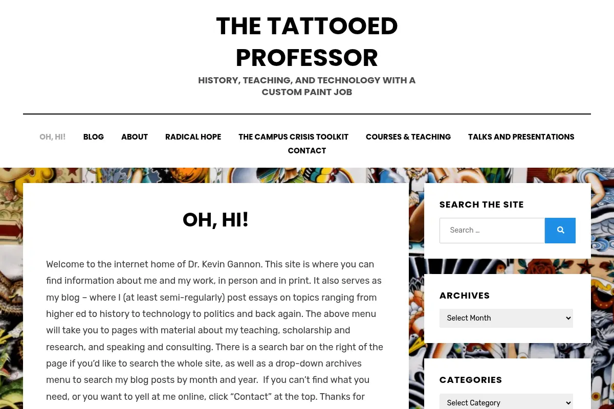 The Tattooed Professor – History, Teaching, and Technology with a Custom Paint Job