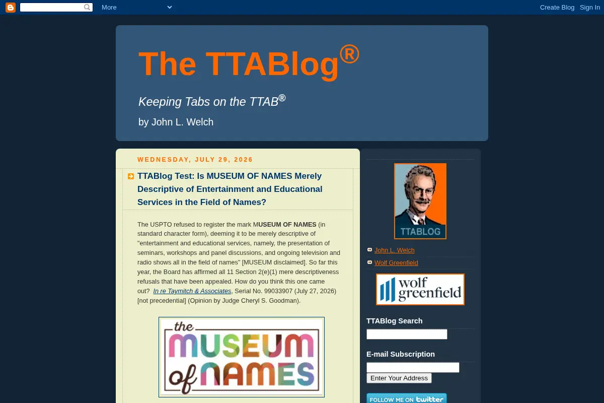 The TTABlog®