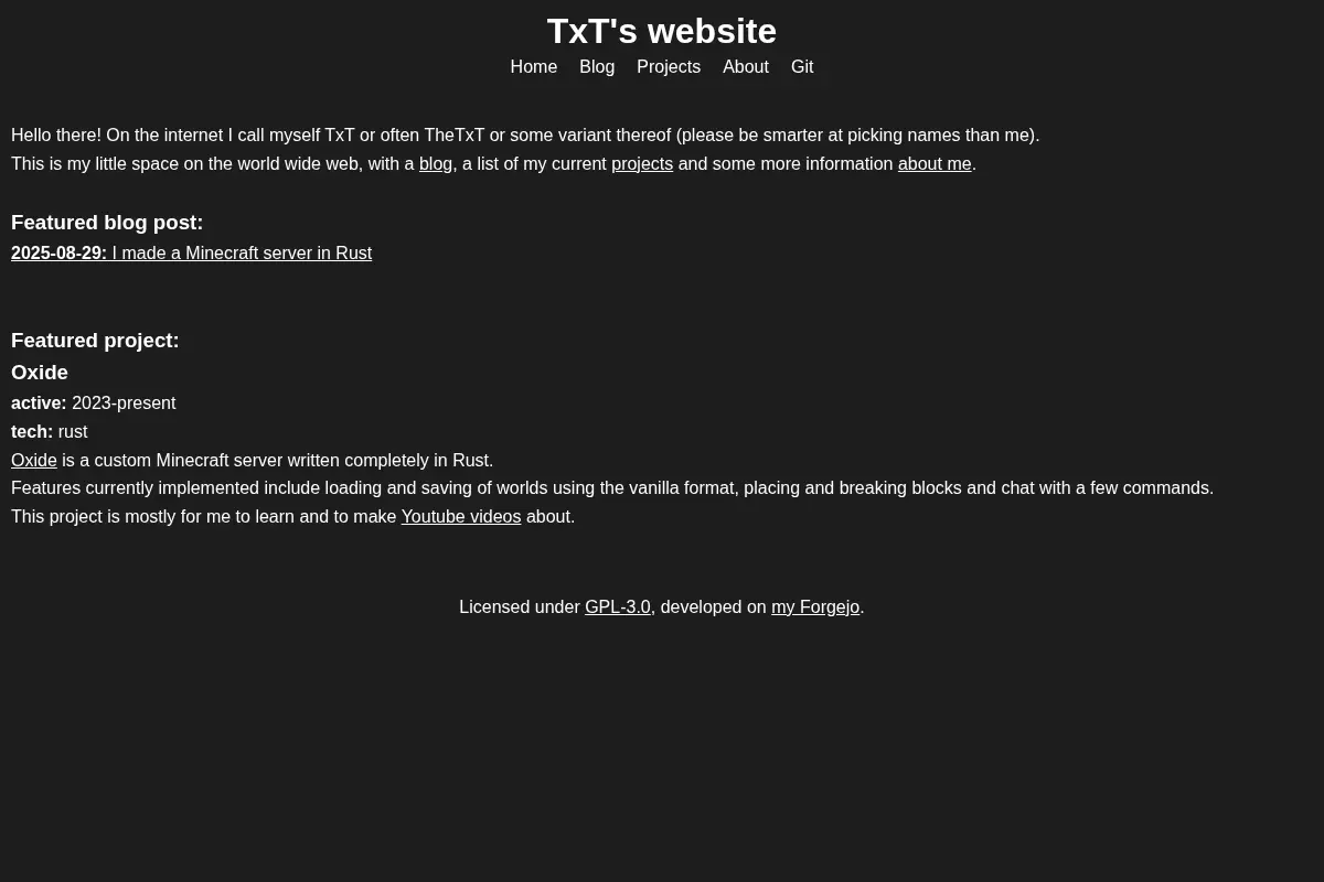 TxT's website