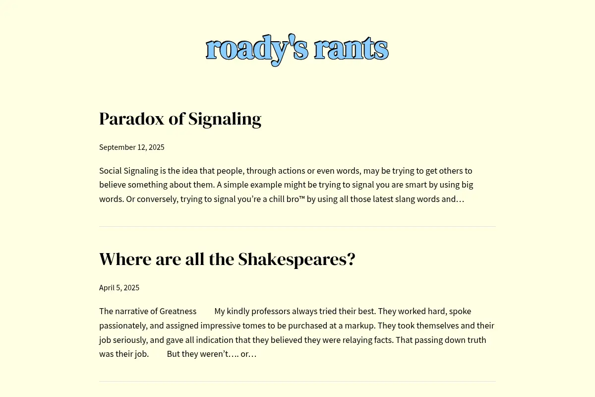 roady's rants