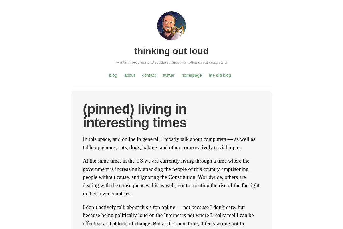 thinking out loud
