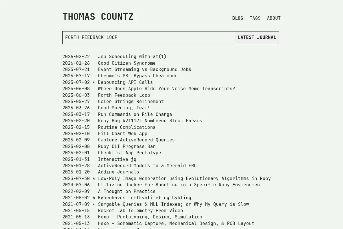 Thomas Countz - Personal site of Thomas Countz