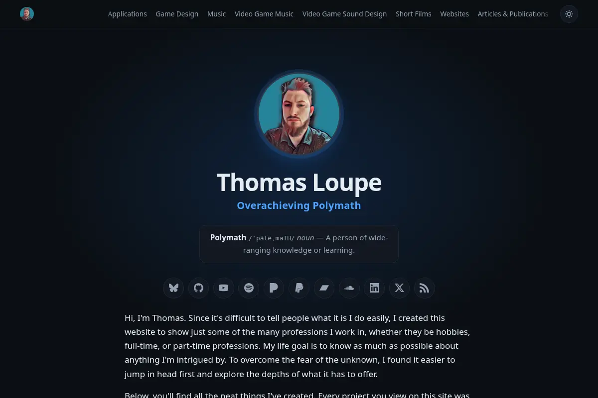 Thomas Loupe — Overachieving Polymath