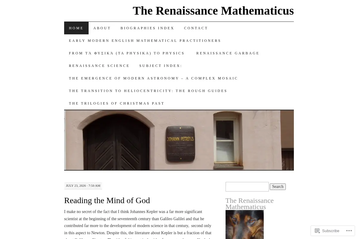 The Renaissance Mathematicus