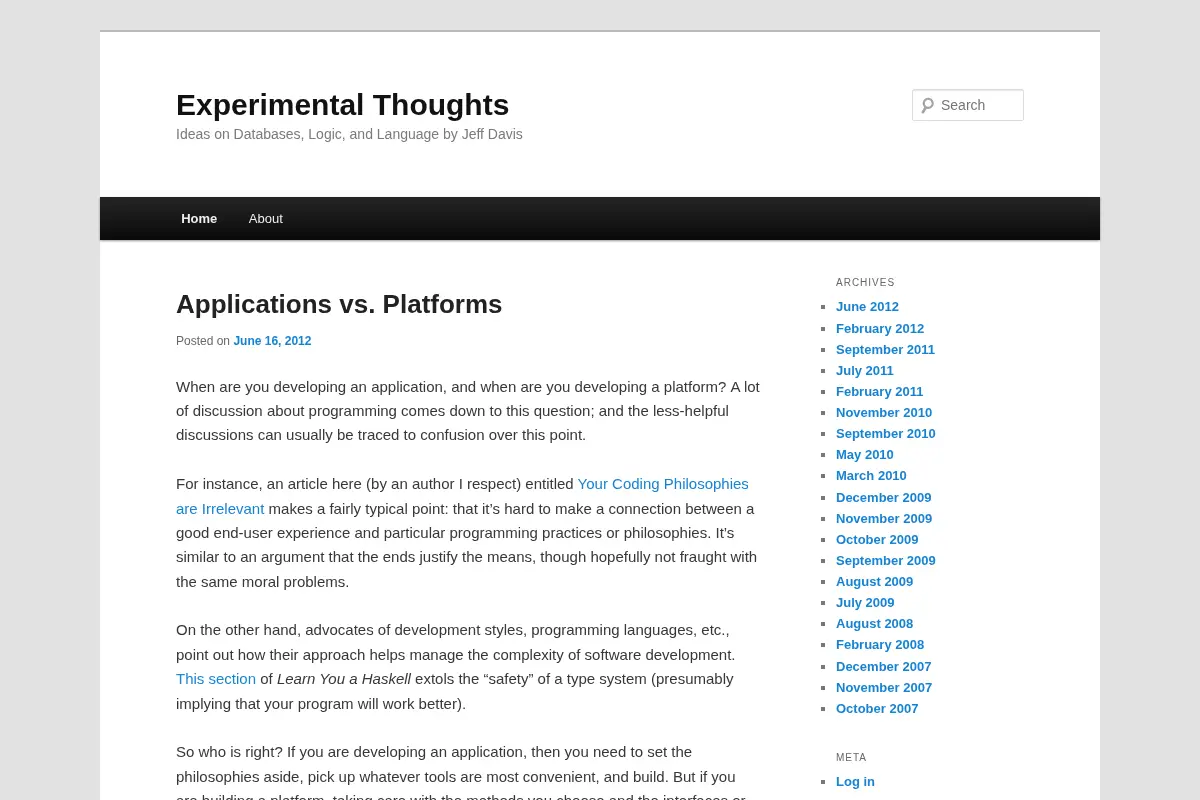Experimental Thoughts