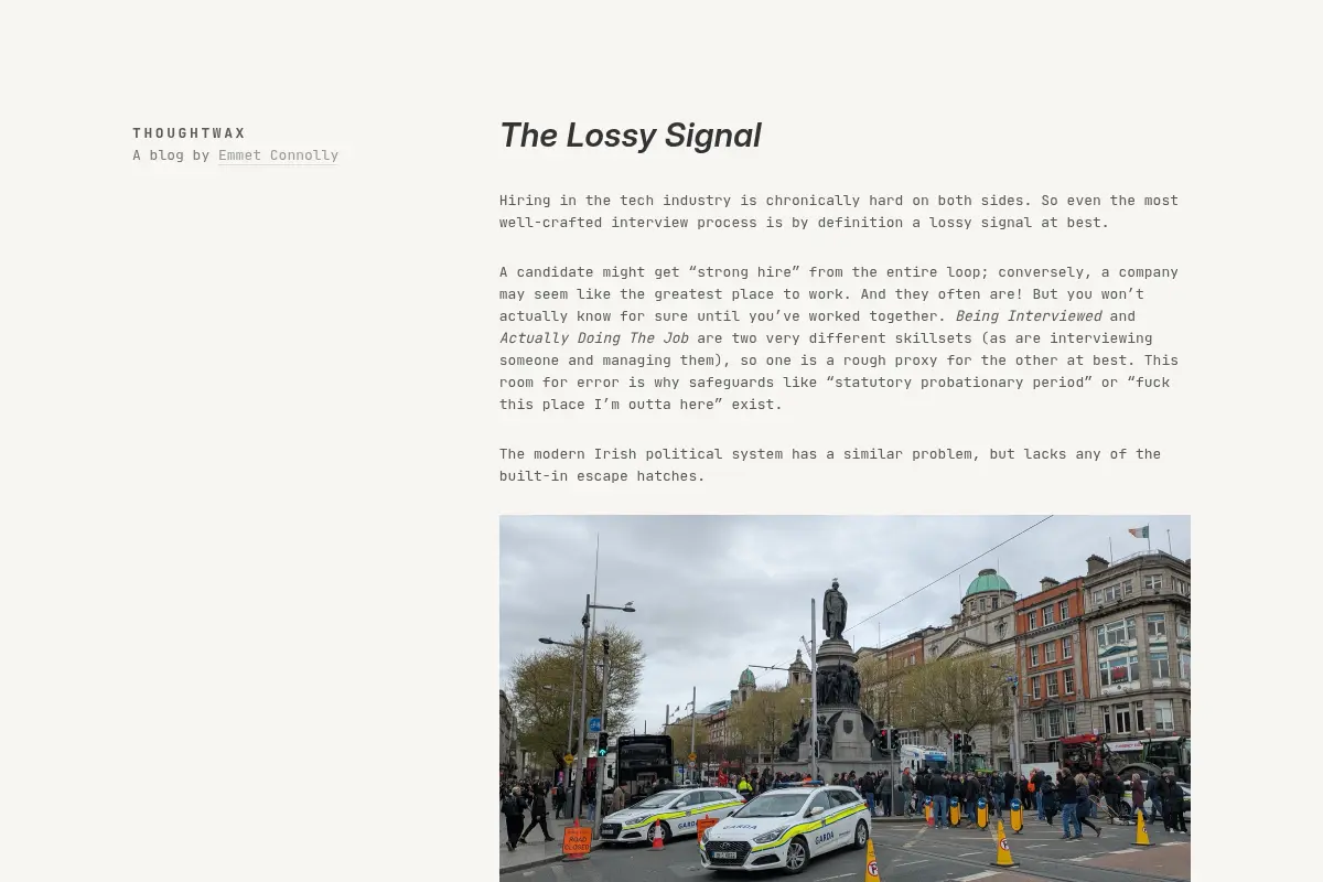 thoughtwax - a blog by Emmet Connolly