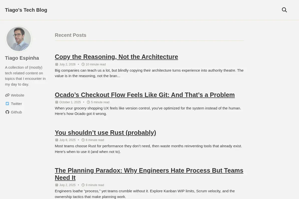 Tiago’s Tech Blog