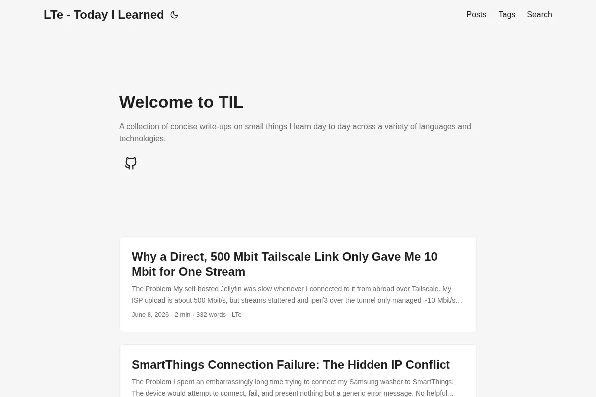 LTe - Today I Learned