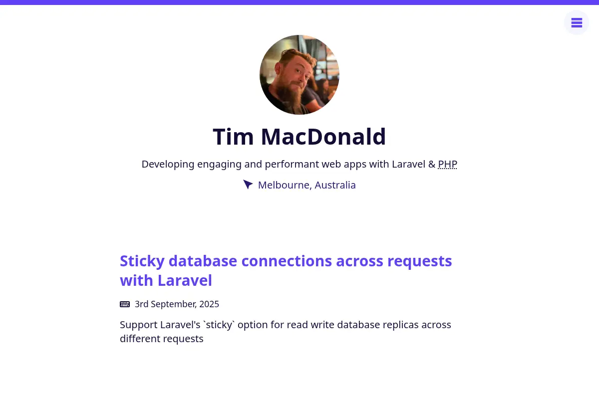 Tim MacDonald: Laravel & PHP Developer