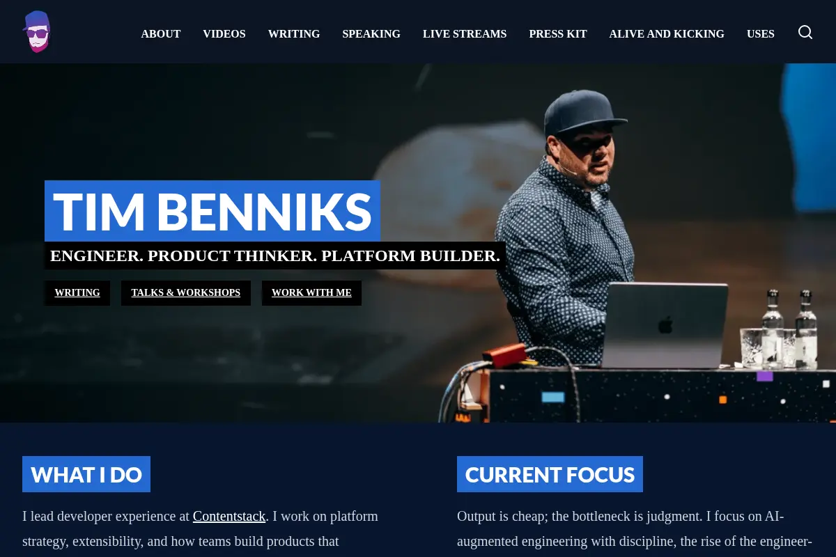 Tim Benniks — Platform leadership, product thinking, developer experience