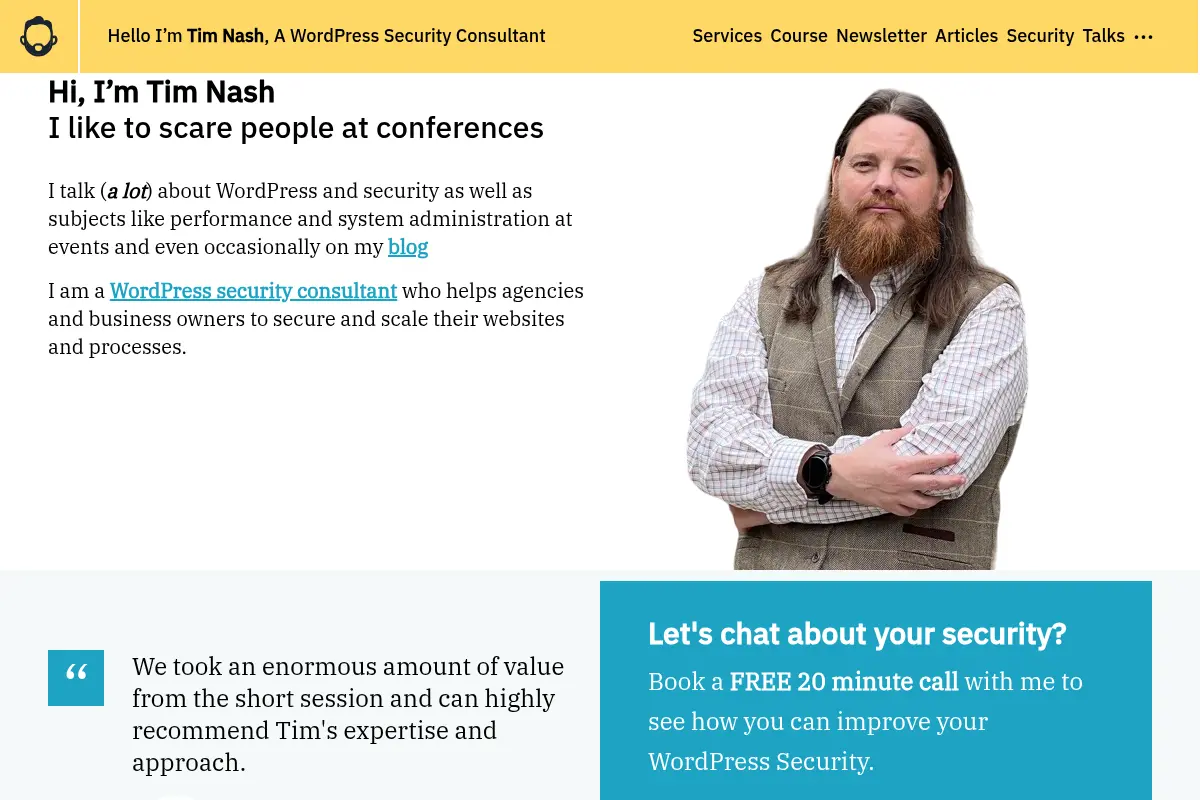 Tim Nash - WordPress Security Consultant