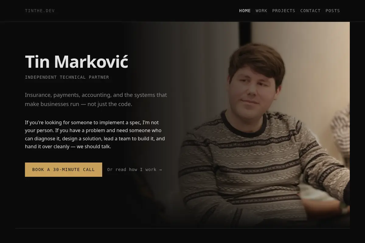 Tin Marković — Independent Technical Partner