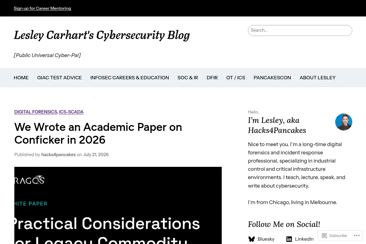 Lesley Carhart's Cybersecurity Blog