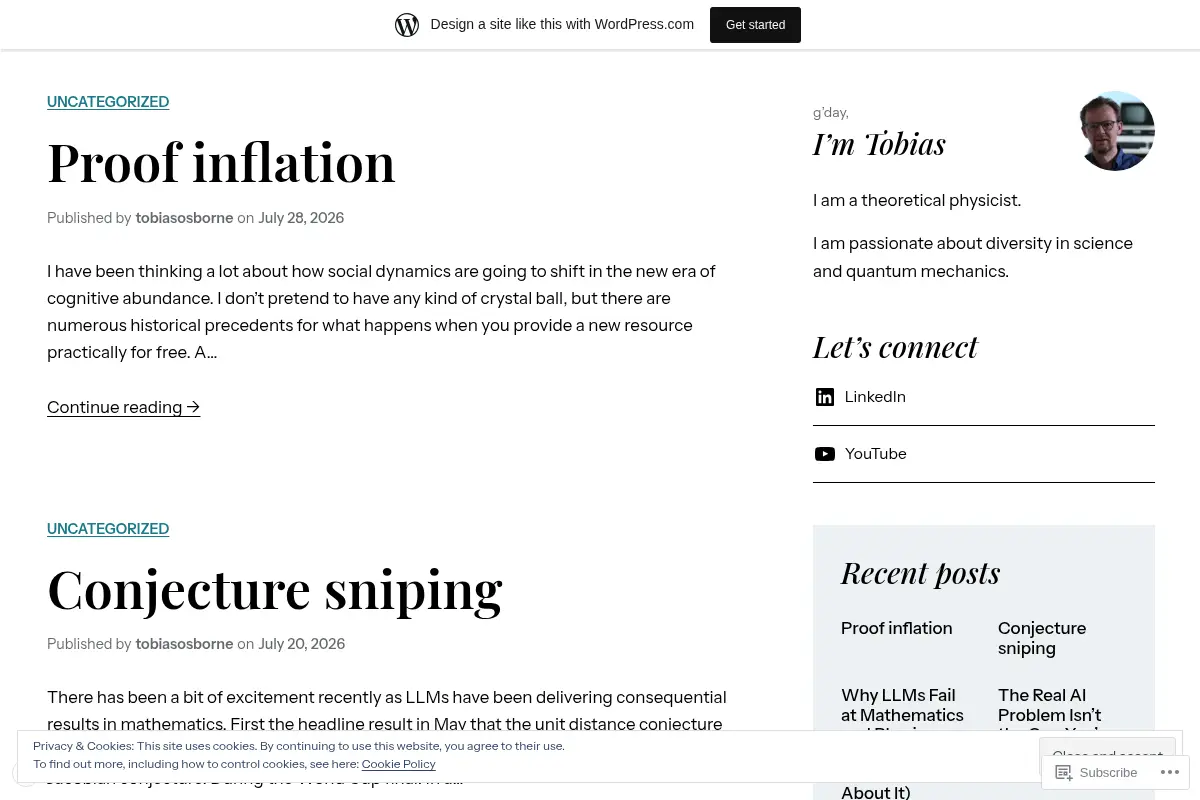 Tobias J. Osborne's research notes