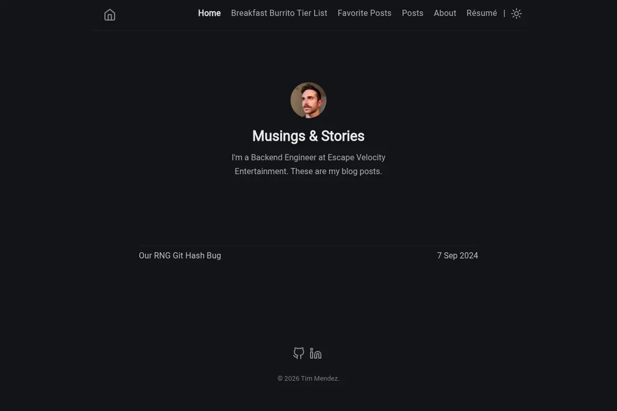 Tim Mendez Blog