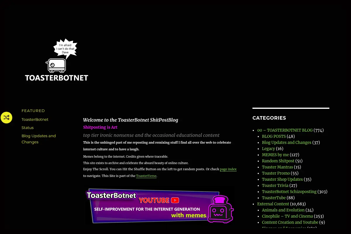 ToasterBotnet Shitpostblog