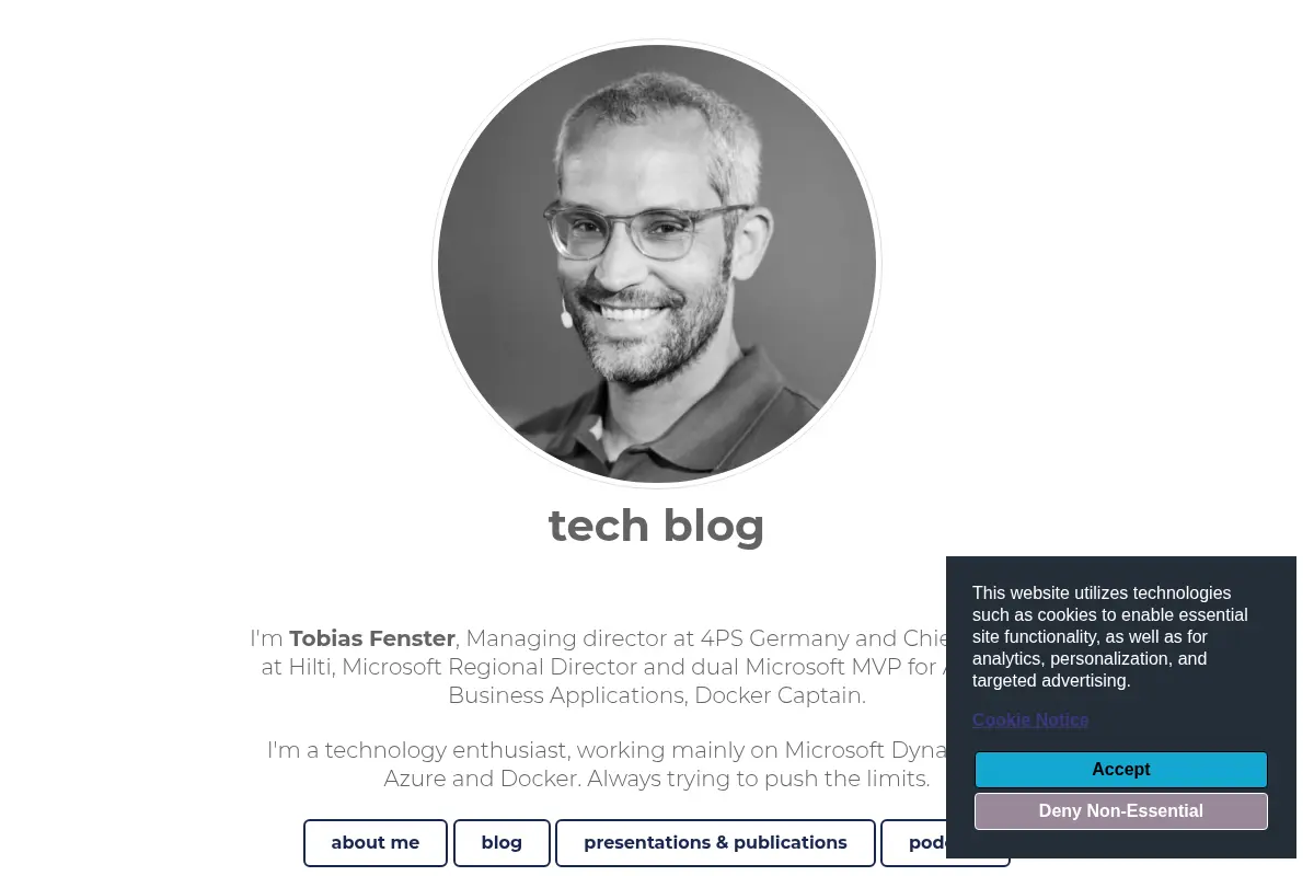 Tech blog by Tobias Fenster