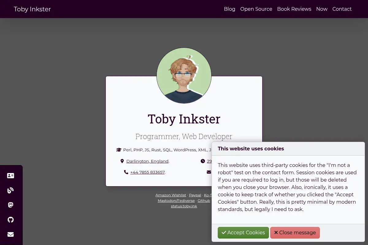 Toby Inkster – Programmer, Web Developer