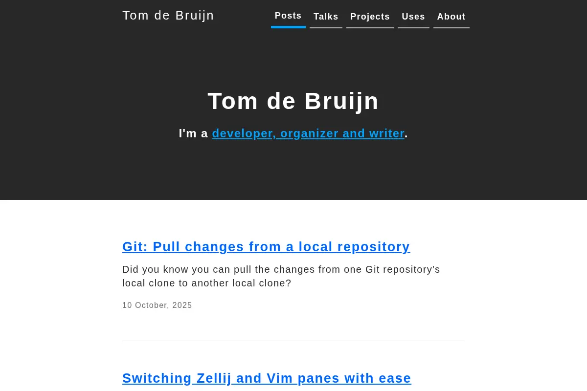 Tom de Bruijn - Software developer and organizer