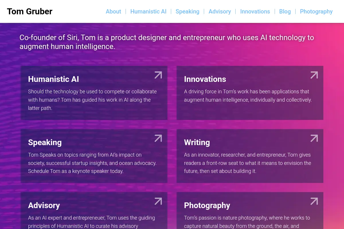 Tom Gruber - AI Pioneer, Product Designer, Speaker, Impact Advisor & Ocean Advocate