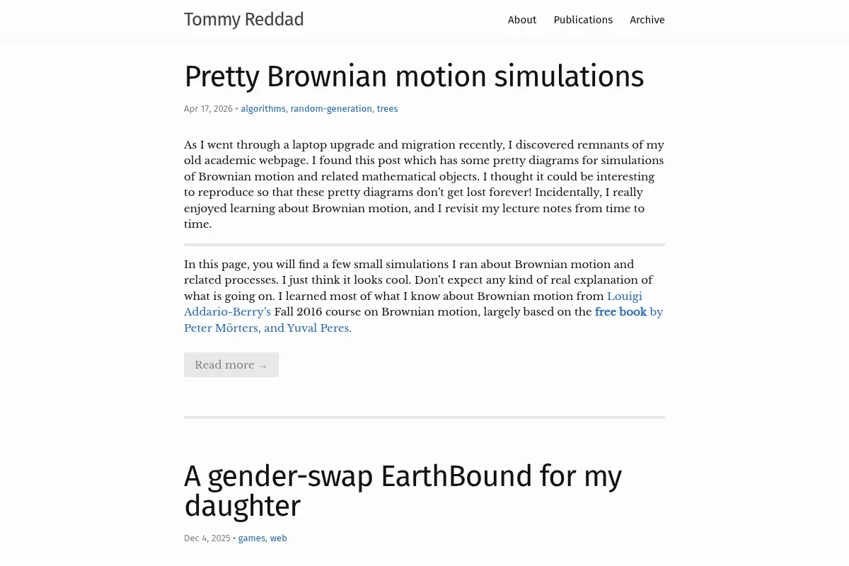 Tommy Reddad’s personal blog