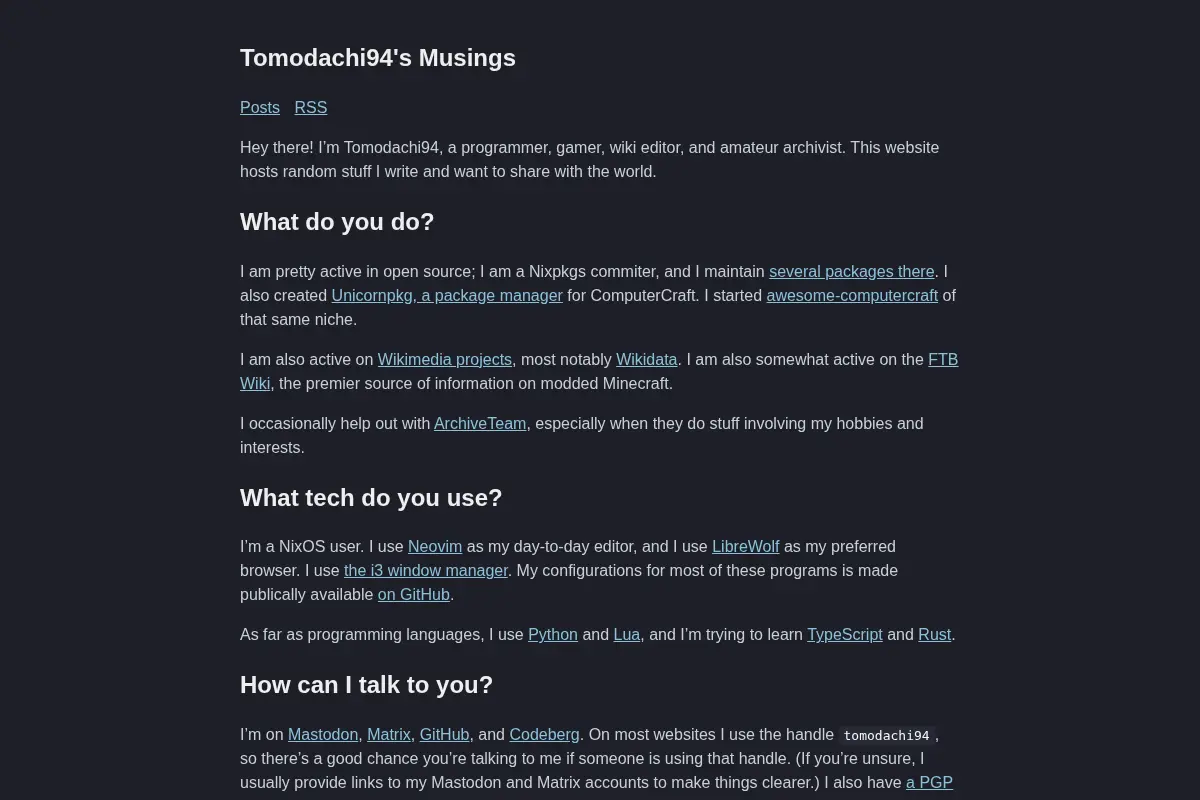 Tomodachi94's Musings