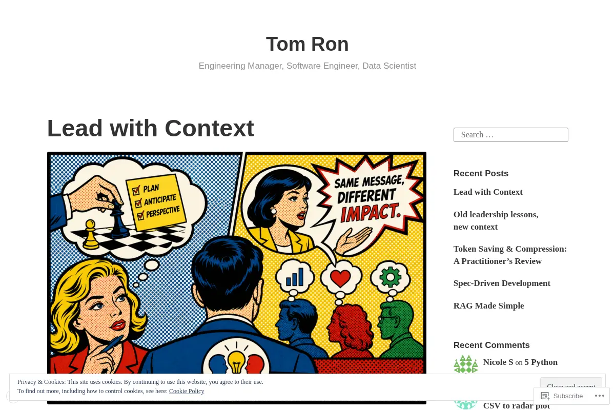 Tom Ron – Engineering Manager, Software Engineer, Data Scientist