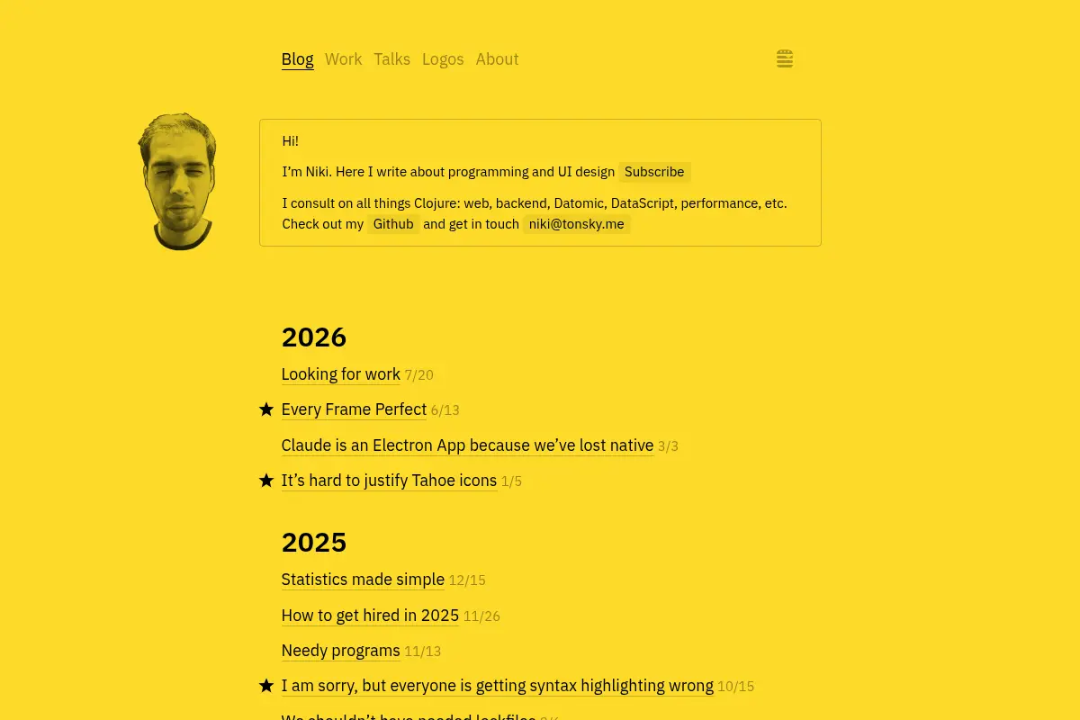Blog @ tonsky.me