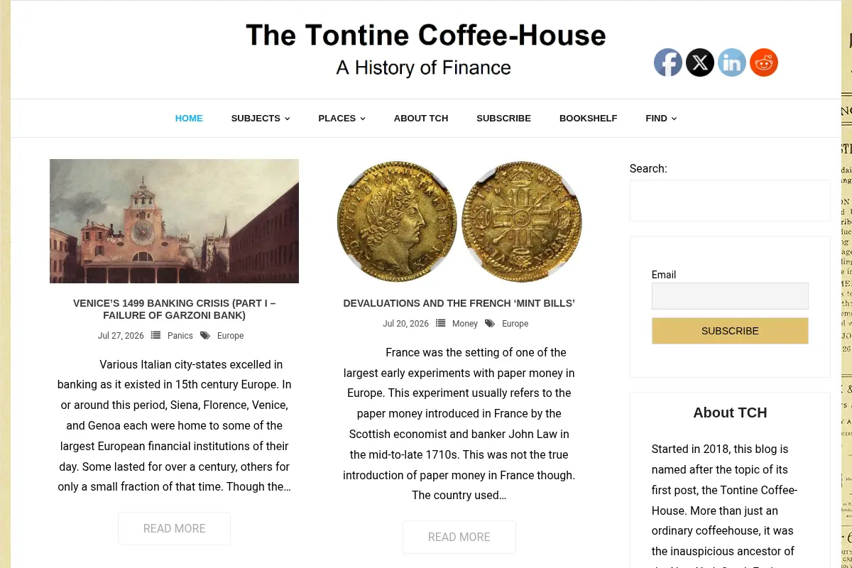 The Tontine Coffee-House - A History of Finance