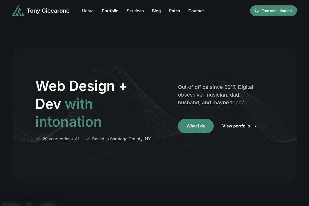 Dev + Design + Music | Tony Ciccarone