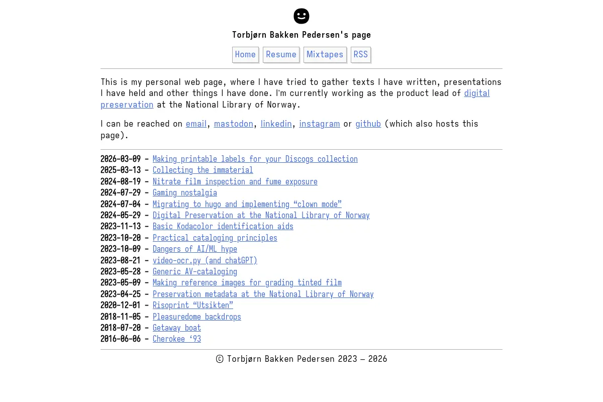 Torbjørn Bakken Pedersen's home page
