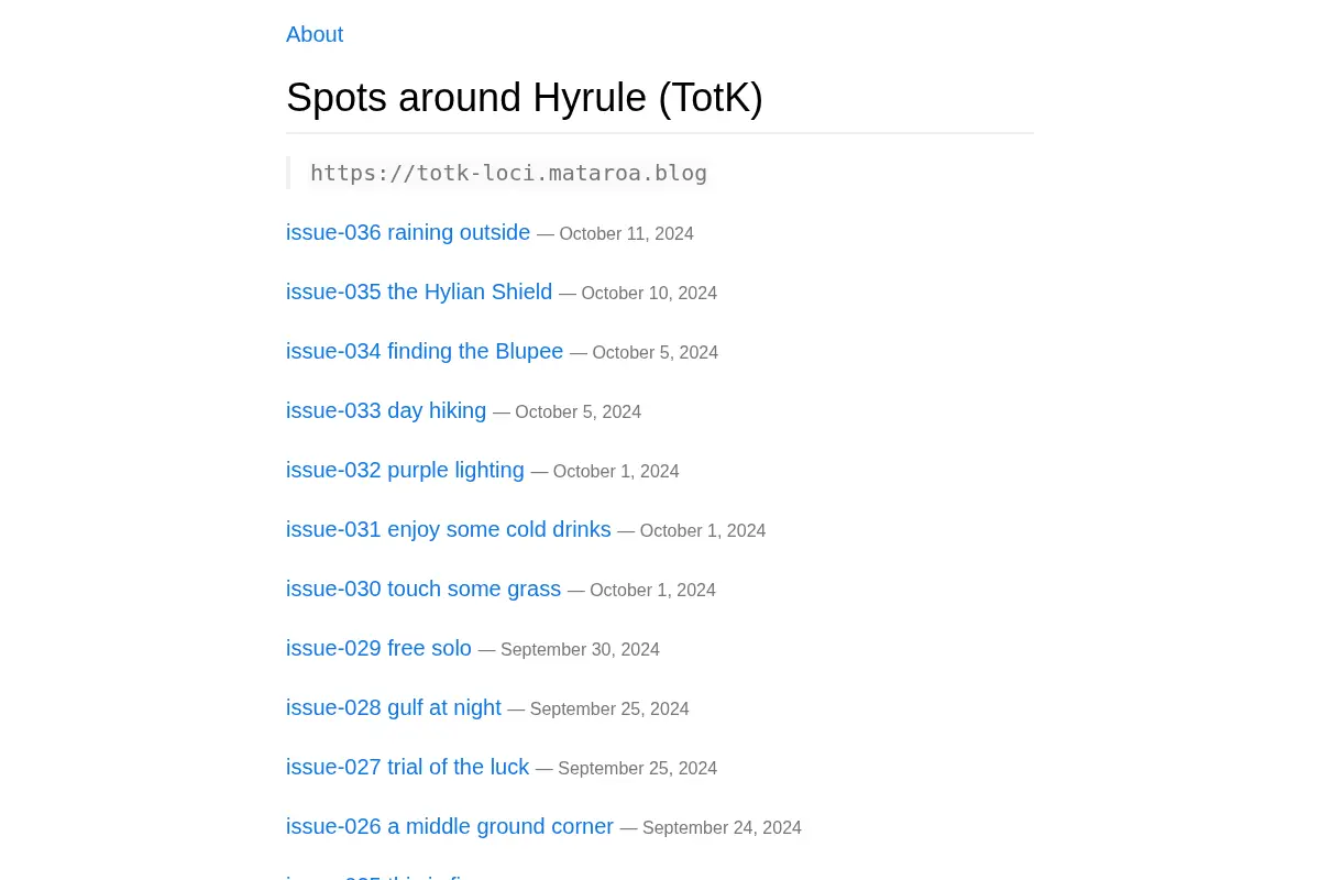 Spots around Hyrule (TotK)