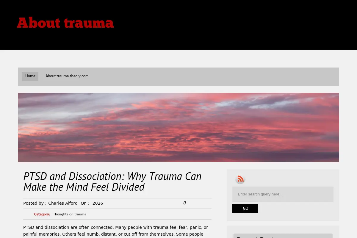 About trauma - Thoughts, Theories, Reviews