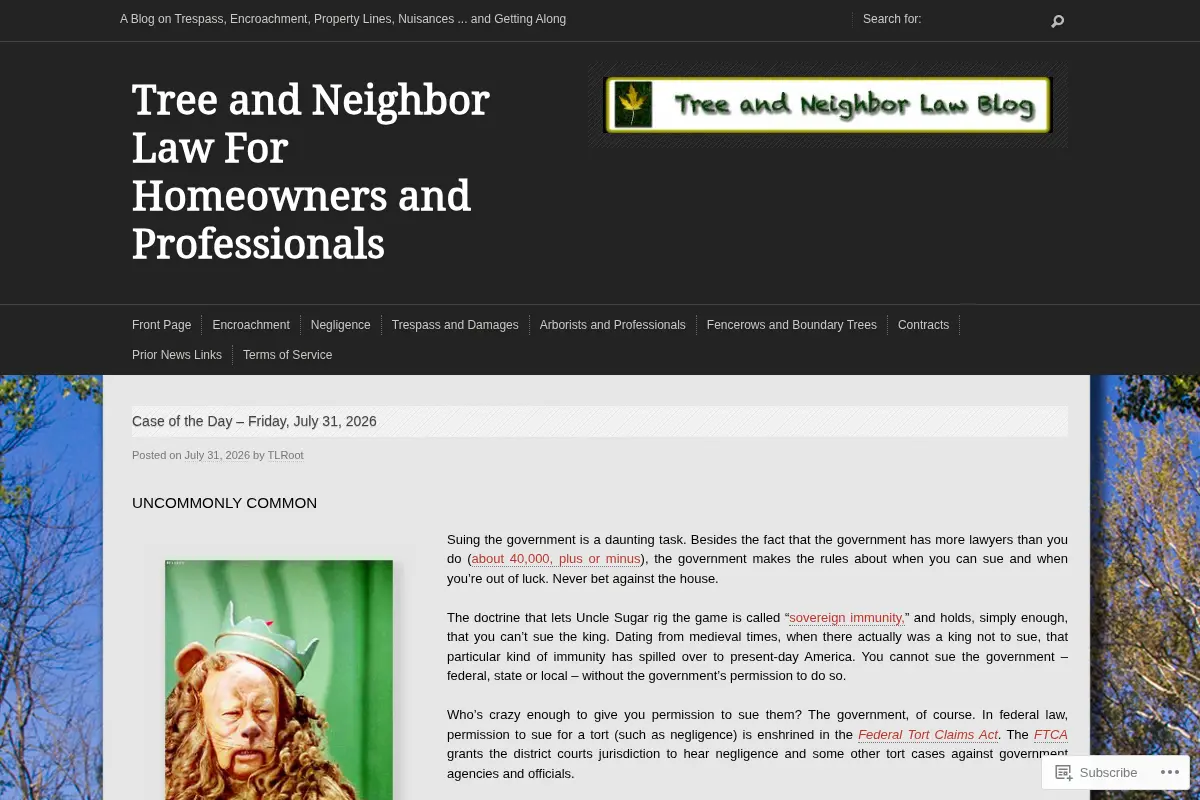 Tree and Neighbor Law Blog